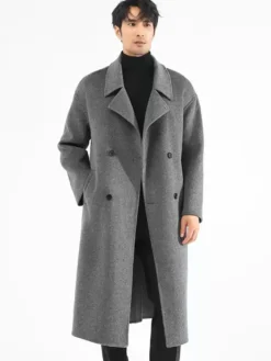 Vestes Pour Hommes Manteaux Col Rabattu À Revers Chic Gris Foncé Chesterfield