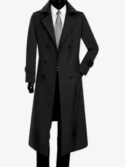 Vestes pour hommes Manteaux Double boutonnage Col rabattu Confortable Kaki Mode