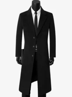 Vestes Pour Hommes Manteaux Long Col Rabattu Chic Cintré