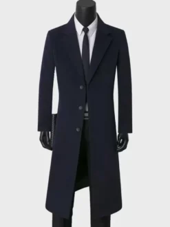 Vestes Pour Hommes Manteaux Long Col Rabattu Chic Cintré