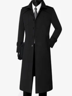 Vestes Pour Hommes Manteaux Long Col Rabattu Confortable Camel