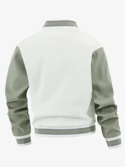 Veste universitaire pour hommes grande taille décontractée manches longues cardigan ample vestes de baseball