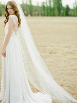 Voile 1 couche en tulle forme d'ovale Voile de mariée