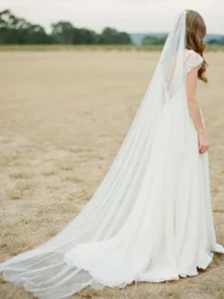 Voile 1 couche en tulle forme d'ovale Voile de mariée