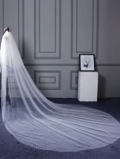Voile 2 couches en tulle forme de cascade