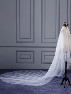 Voile 2 couches en tulle forme de cascade