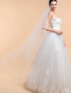 Voile de maigre de valse 1 couche en tulle de 3 mètre long