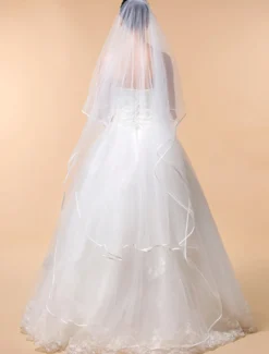 Voile de maigre de valse 1 couche en tulle de 3 mètre long
