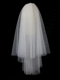 Voile de mariage blanche en tulle deux niveaux