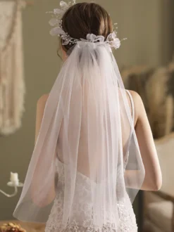 Voile de mariage fleur en tulle