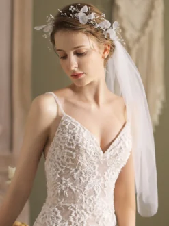 Voile de mariage fleur en tulle