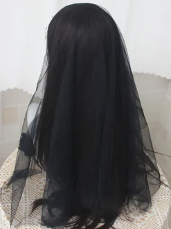 Voile Gothique Lolita Blanc Volants Polyester Accessoire Dentelle Divers