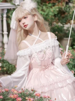 Voile Mignonne Lolita Accessoires Blanc Dentelle Coiffure