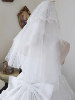 Voile Mignonne Lolita Accessoires Blanc Dentelle Coiffure
