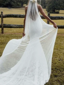 Voiles de mariage Voiles de mariée classiques en dentelle à un niveau