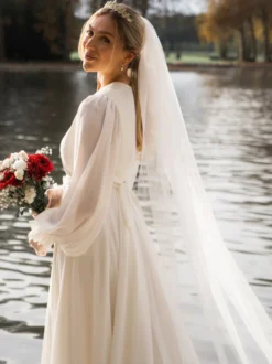 Voiles de mariage Voiles de mariée classiques en tulle à un niveau