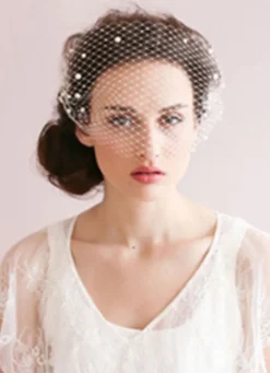 Voiles de mariée Birdcage voile Tulle perle Decor de mariage
