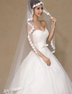 Voile voile à coude 1 couche en tulle dentelle plongeant