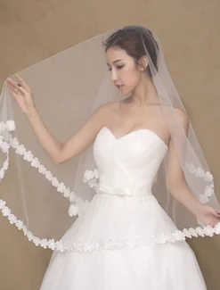 Voile voile à coude 1 couche en tulle dentelle plongeant