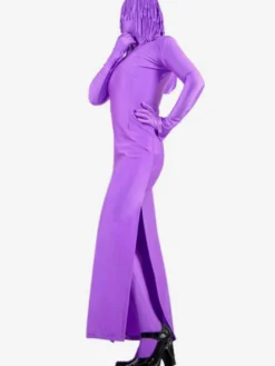 Vêtement de zentai beau combinaison enveloppé pour femme en lycra spandex violet Déguisements Halloween