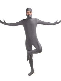 Vêtement de zentai gris foncé unicolore en lycra spandex Déguisements Halloween