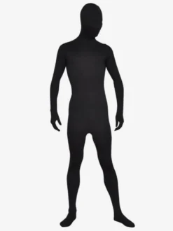 Vêtement de Zentai unisexe noir en lycra fibre de élastique Déguisements Halloween