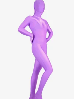 Vêtement de Zentai unisexe violet en lycra de fibre élastique Déguisements Halloween