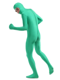 Vêtement de zentai vert bleu unicolore de face ouverte Déguisements Halloween