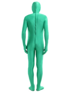 Vêtement de zentai vert bleu unicolore de face ouverte Déguisements Halloween