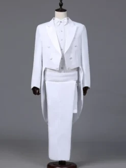 Vêtements de smoking à manches longues Palace pour hommes Costumes de performance rétro Bourgogne
