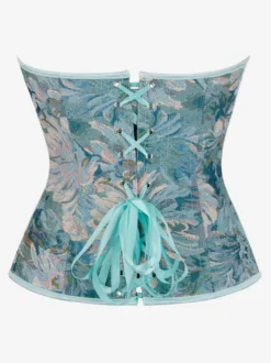 Vêtements vintage Corset vintage Vêtements vintage pour femmes Corset à lacets bleu ciel clair Imprimé floral rétro pour adultes