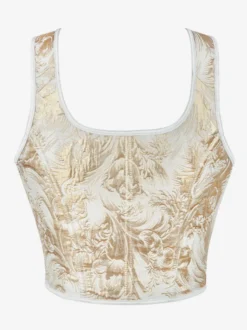 Vêtements vintage Corset vintage Vêtements vintage pour femmes Corset à lacets dorés Imprimé pour adultes Chic pour femmes