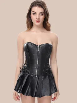 Vêtements vintage Corset vintage Vêtements vintage pour femmes Corset noir à lacets Chic pour femmes adultes