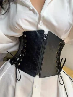 Vêtements vintage Corset vintage Vêtements vintage pour femmes Corset noir à lacets Chic pour femmes adultes