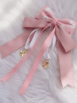 Wa lolita coiffe rose sakura motif bow draps coton mélange headwear arcs fleurs lolita cheveux accessoires