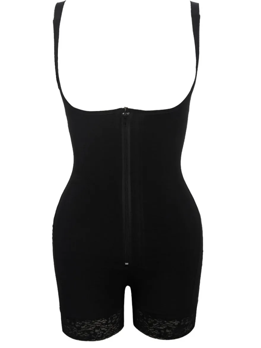 Women's Waip Shaper Underbust sans manches Ruffled Shaping Bodysuit