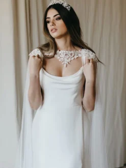 Wrap de mariage Ivoire Jewel Neck Capes Tulle Dentelle Bridal Cover Up