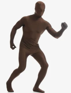 Zentaï en lycra spandex marron foncé Déguisements Halloween