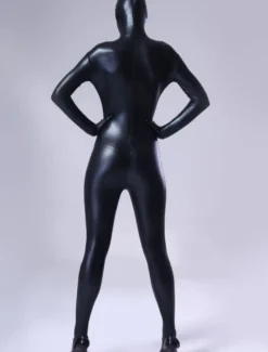 zentai transparent sexy unicolore brillant noir Déguisements Halloween Toussaint Cosplay Costume