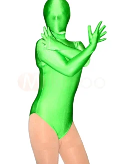 Zentai unisexe demi-long en lycra vert Déguisements Halloween