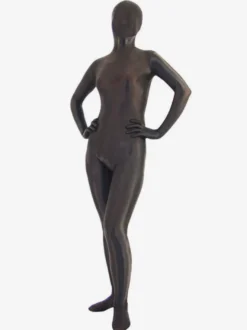 Zentai unisexe intégral en lycra marron foncé Déguisements Halloween