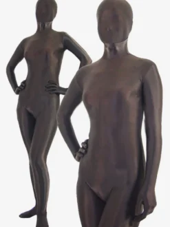 Zentai unisexe intégral en lycra marron foncé Déguisements Halloween