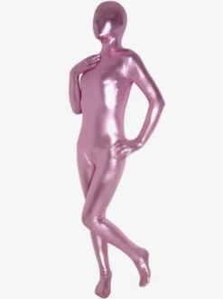Zentai unisexe intégral pourpre clair d'éclat Métallique Déguisements Halloween