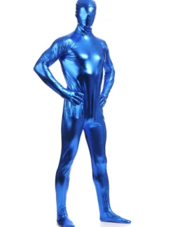 Zentaï métallique brillant bleu roi Déguisements Halloween