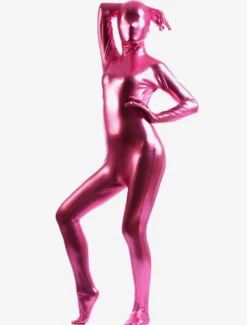 Zentaï métallique brillant rose Déguisements Halloween
