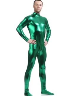 Zentaï métallique brillant vert foncé Déguisements Halloween