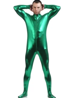 Zentaï métallique brillant vert foncé Déguisements Halloween