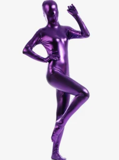 Zentaï métallique brillant violet foncé Déguisements Halloween
