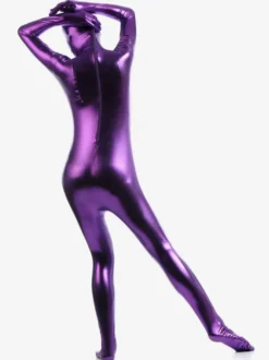 Zentaï métallique brillant violet foncé Déguisements Halloween