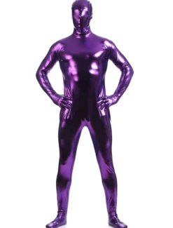 Zentaï métallique brillant violet foncé Déguisements Halloween